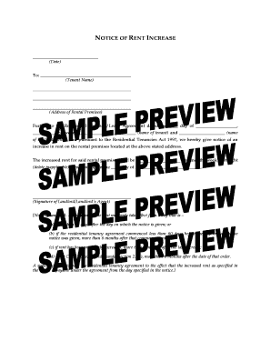 Notice of Rent Increase