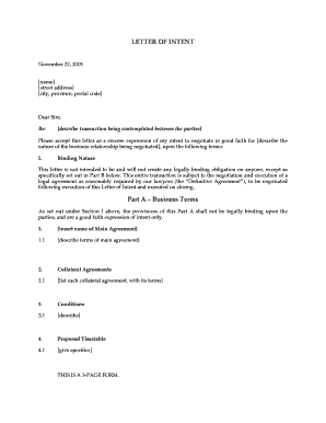 Letter of Intent Template