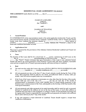 Residential Lease Agreement (Alabama)