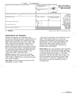 IRS Form 5498-SA 2007