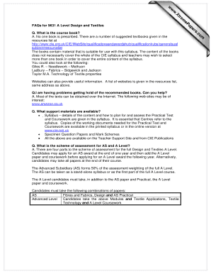 A Level Design and Textiles Practical Test Task Sheet