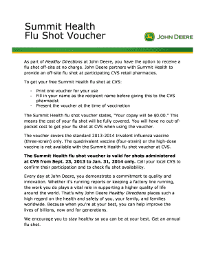 Summit Health Flu Shot Voucher
