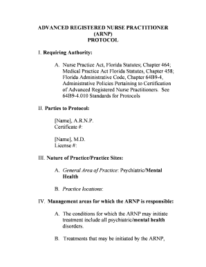 Advanced Registered Nurse Practitioner Protocol