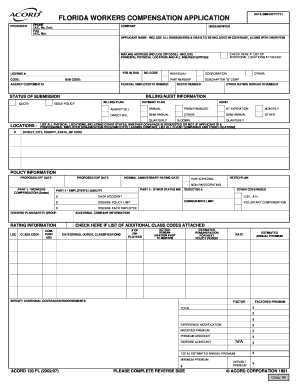 Florida Workers Compensation Application