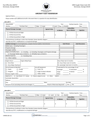 Aircraft Fleet Addendum