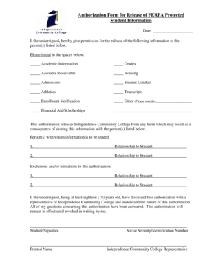 FERPA Authorization Form