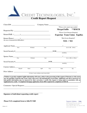 Credit Report Request Form