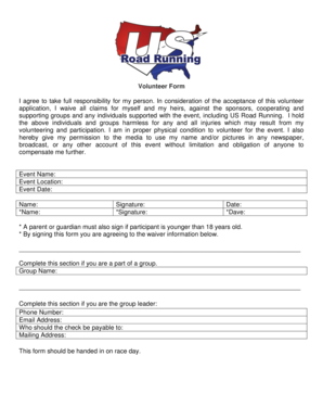 Volunteer Waiver Form