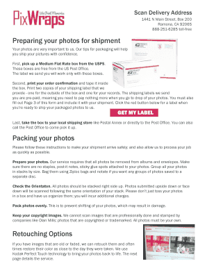 PixWraps Photo Scanning Order Form
