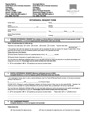 Great-West Life Annuity Withdrawal Request Form