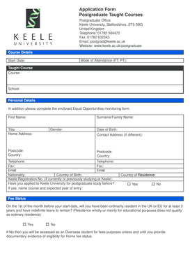 Postgraduate Application Form