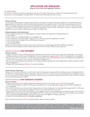 University of Alabama Application for Admission