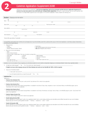 Carnegie Mellon Application Supplement