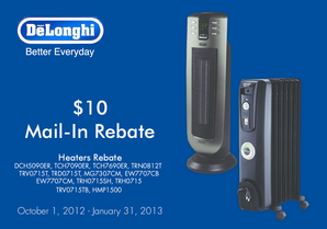 De'Longhi Heaters Rebate Form