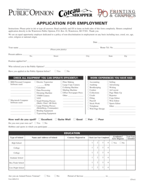 Employment Application Form