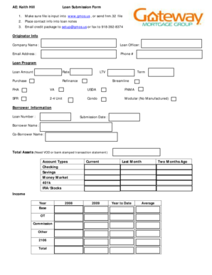Loan Submission Form
