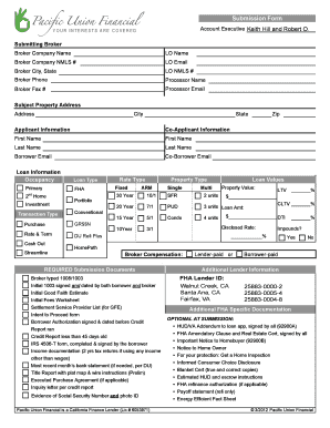 Mortgage Loan Submission Form