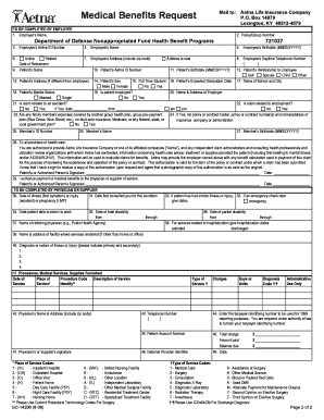Aetna Medical Benefits Claim Form