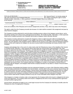 Absolute Assignment of Disability Policy Ownership