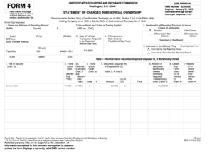 Form 4 Statement of Changes in Beneficial Ownership