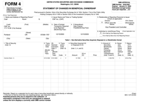 Form 4 Statement of Changes in Beneficial Ownership
