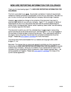 Colorado New Hire Reporting Form