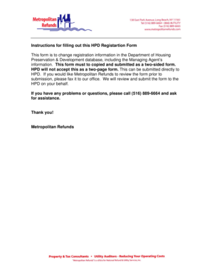 HPD Property Registration Form