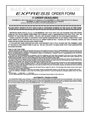 N.I.C.E. Subscription Club Order Form