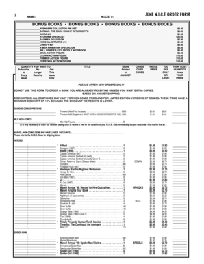 N.I.C.E. Comic Order Form