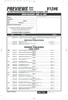 Previews Order Form V12#6
