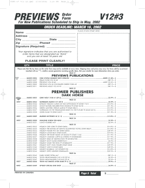 Previews Order Form V12#3