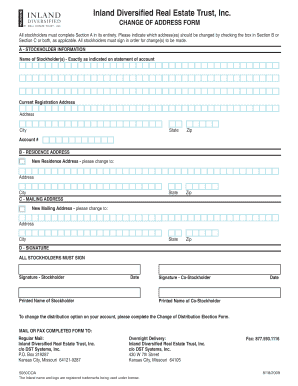 Change of Address Form