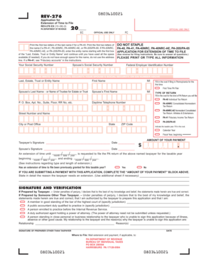 PA Application for Extension of Time to File