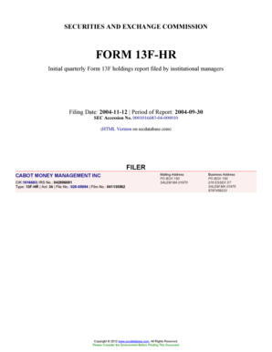 Masaniello money management excel sheet download pdf download - CABOT MONEY MANAGEMENT INC (Form: 13F-HR, Filing Date: 11 ...