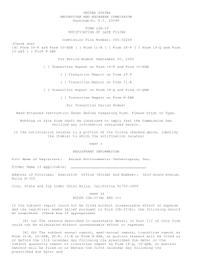 Form 12b-25 Notification of Late Filing