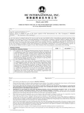 HC International Proxy Form