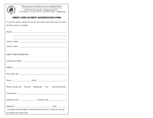 Credit Card Payment Authorization Form