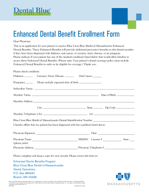 Enhanced Dental Benefit Enrollment Form