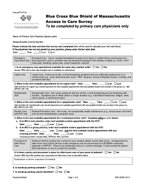 Blue Cross Blue Shield Access to Care Survey