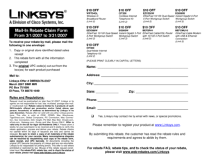Linksys Mail-In Rebate Claim Form