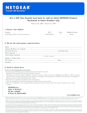 NETGEAR Product Rebate Form