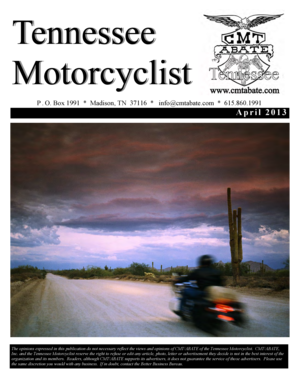 Tennessee Motorcyclist Membership Application