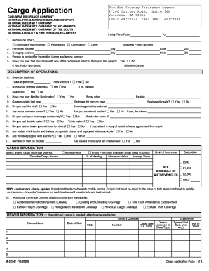 Cargo Insurance Application