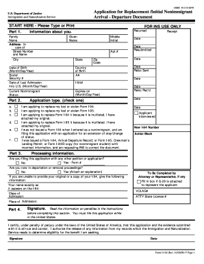 US Nonimmigrant Arrival-Departure Document Application