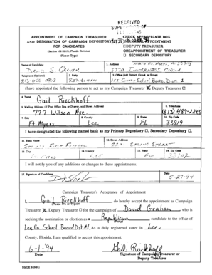 Florida Campaign Treasurer Appointment Form