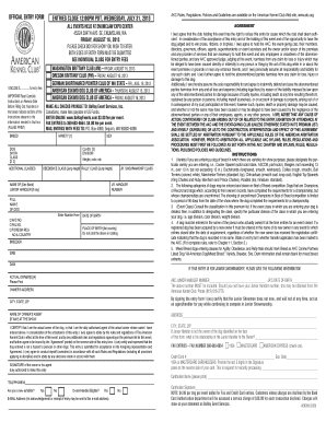 AKC Dog Show Entry Form