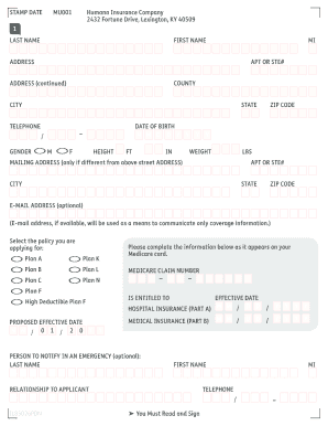 Humana Medicare Supplement Enrollment Application