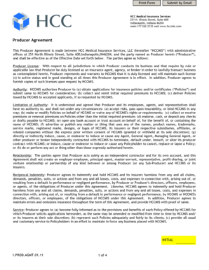 HCC Medical Insurance Services Producer Agreement