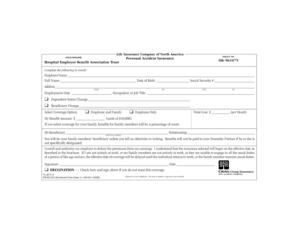Hospital Employee Benefit Association Trust Personal Accident Insurance Enrollment Form