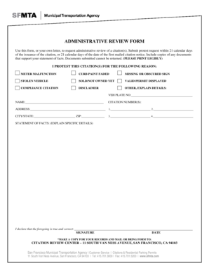 Administrative Review Form